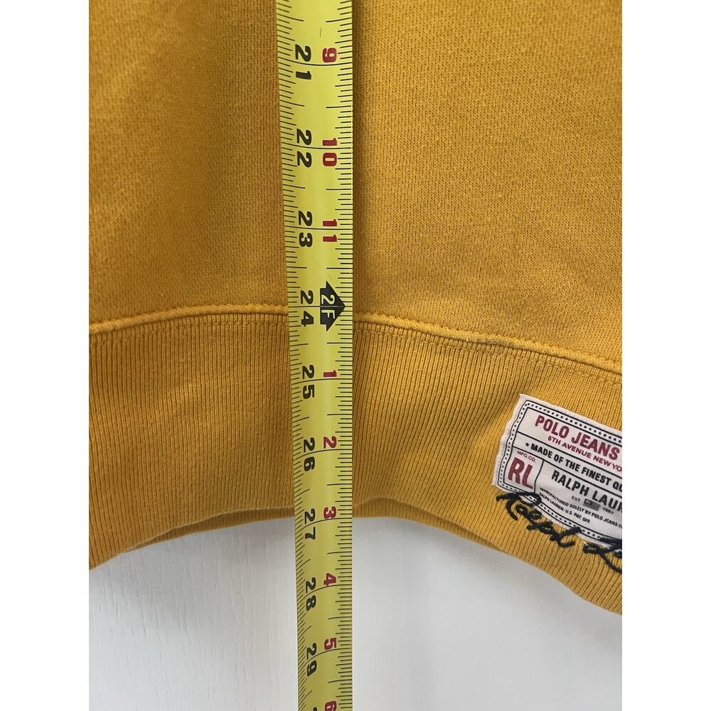 Vintage Polo Jeans Co Ralph Lauren Yellow Crewneck Sweatshirt Logo Medium - Picture 7 of 8